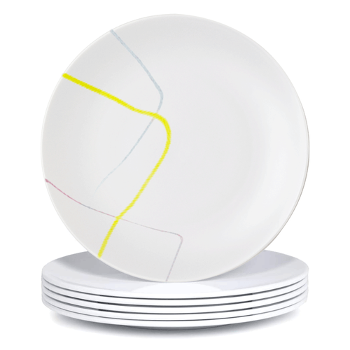Set de 3 platos llanos, marca Privat, 100% melamina blanca de 19 cm circular