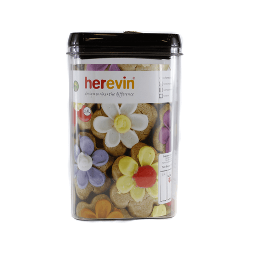 Envase con sello hermético rectangular marca Herevin; de 1,3 l; para comida y alimentos