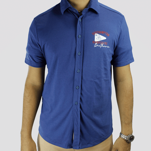 Camisa manga corta con botones, marca Beethoven colección Southamton Hampshire, algodón, estilo casual para caballero