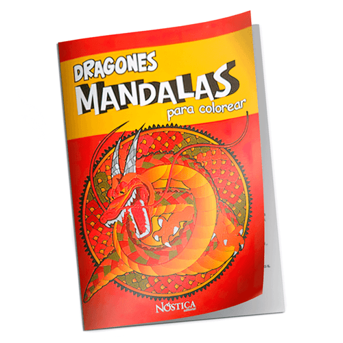 Mandala para colorear dragones. Editorial Nostica.