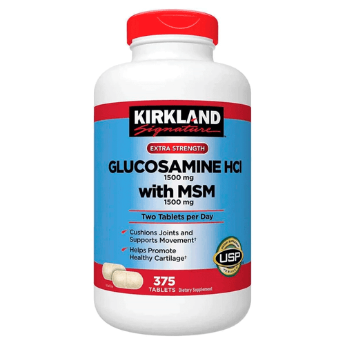 Glucosamina HCL con MSM marca Kirkland Signature 375 Cápsulas