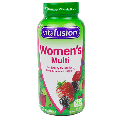 Gomitas multivitamínicas, Vita Fusion para mujeres, con vitaminas E, C, sin gluten ni OMG, 220 gomitas sabor a frutas naturales