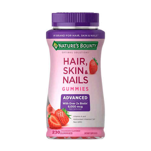 Nature´s Bounty Hair Skin, vitaminas antioxidantes C y E en gomitas, sabor a fresas, 230