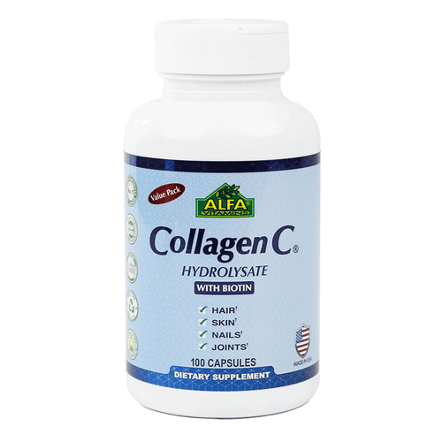Colágeno Hidrolizado con Vitamina C, Alfa, suplemento multivitamínico, 100 tabletas, sabor a naranja, para adultos