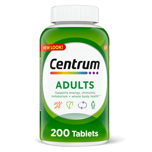 Multivitamínico Centrum Silver, para adultos, suplemento multimineral con complejos de A a Zinc, sin gluten ni OMG, 200 tabletas