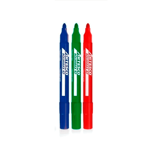 Marcadores punta gruesa, marca Artesco, set de 6 colores a base de agua