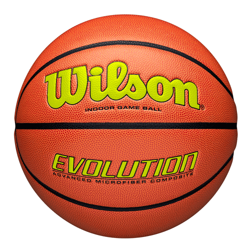 Pelota de baloncesto Wilson Evolution 295, balón de 7 pulgadas, cuero sintetico e interior de espuma Cushion, resistente y suave