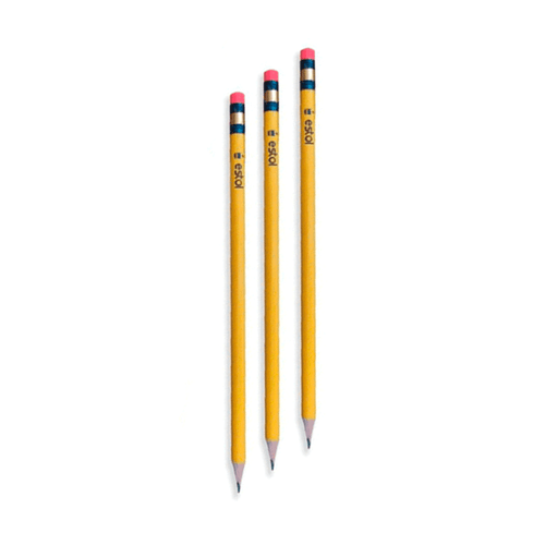 Set de lápices grafito HB, marca Esto, color negro, modelo hexagonal, punta afilada