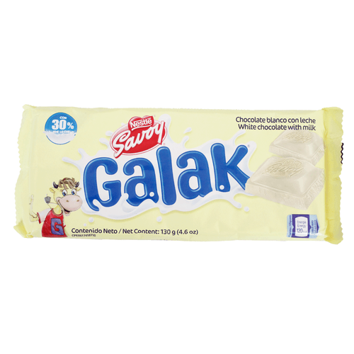 Chocolate Galack blanco Savoy 130Gr con leche