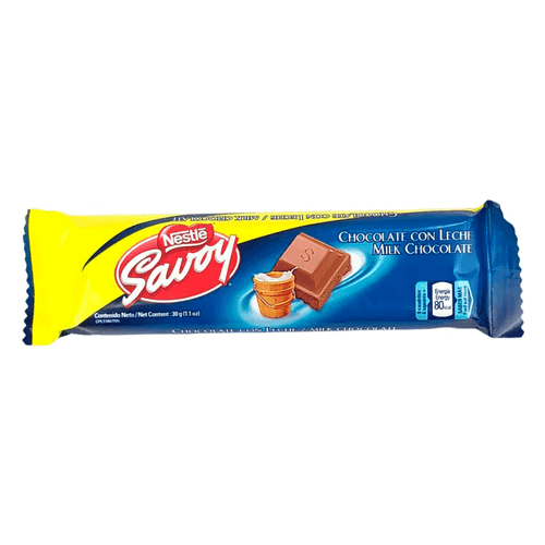 Chocolate con leche Savoy 30 Gr con sabor 100% original