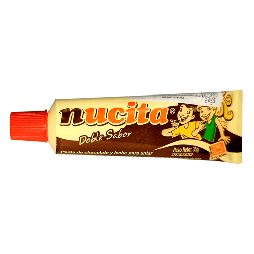 Nucita tubo de chocolate y Doble sabor 35 gramos sabor único original ideal para untar
