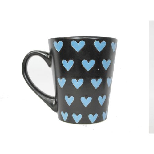 Tazas de corazones Coffee Mug Xicara, marca Hartin, 100% porcelana color negra con estampado, taza de café