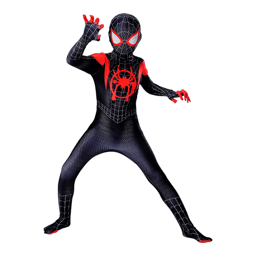 Disfraz de Spider Man negro, marca Carnavalito, traje y mascará color negro, para niño