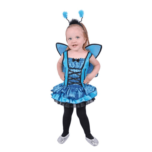 Disfraz de Mariposa mágica bebe, marca Carnavalito, traje 100% poliéster de color azul