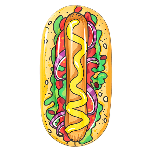 Flotador de Hot Dog, marca Intex colchoneta inflable de vinilo, 1.90 m, multicolor para niños a partir de 14 años