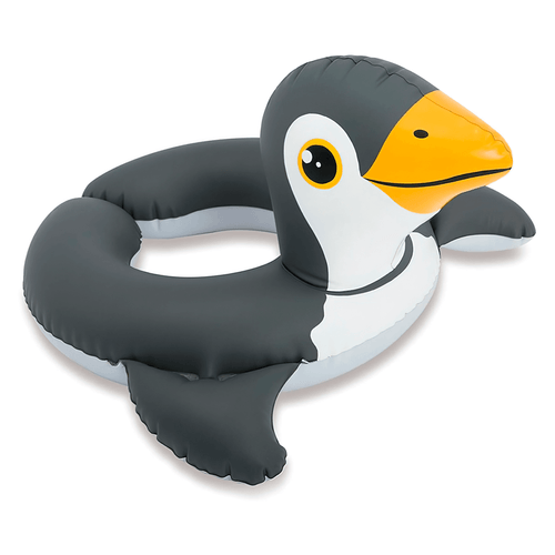 Aro flotador de pingüino para niños, marca Intex, vinilo, 57 cm, color negro