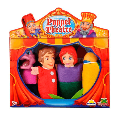 Teatro Puppet Theatre de juguete, marca Yick Wah, con muñecos y accesorios incluidos, de 3 años en adelante