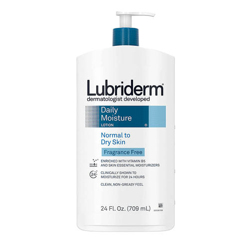 Crema corporal Lubriderm dailyn Moisture, loción hidratante de 709 ml con Pro-vitamina B5, para piel normal y seca
