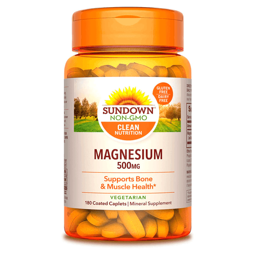 Sundown Naturals, Magnesio, 500 mg, 180 cápsulas, suplemento nutricional