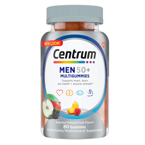 Multivitamínico de gomitas para Hombres 50 Plus, con vitamina D3, B6 y B12 80 unidades