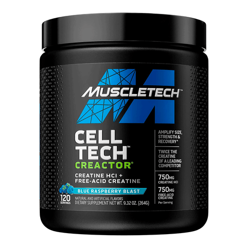 Creatina Cell-Tech Creactor marca MuscleTech para menos tiempo de recuperación muscular de 268 gr