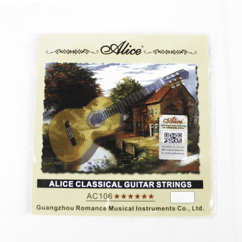Cuerda de guitarra marca Alice, modelo A106, 1 era G clásica, 100% nailon, 0285, 072 mm, plateada