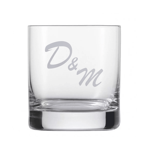 Vaso de whisky con grabado incluido, Kreamos Láser, diseño elegante, 100% vidrio resistente, trasparente