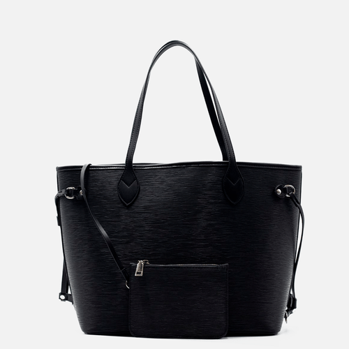 Cartera Shopper con bolso extraíble, marca Balú, 100% Poliéster, color negra, para dama