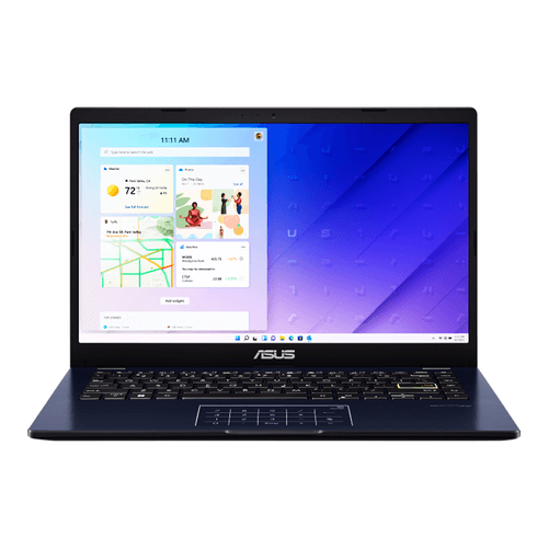 Laptop Asus, modelo E410K, 14” pantalla LED, 4X128 GB, Intel Core, Window 11 Home, wifi, Bluetooth, camara VGA, color negra