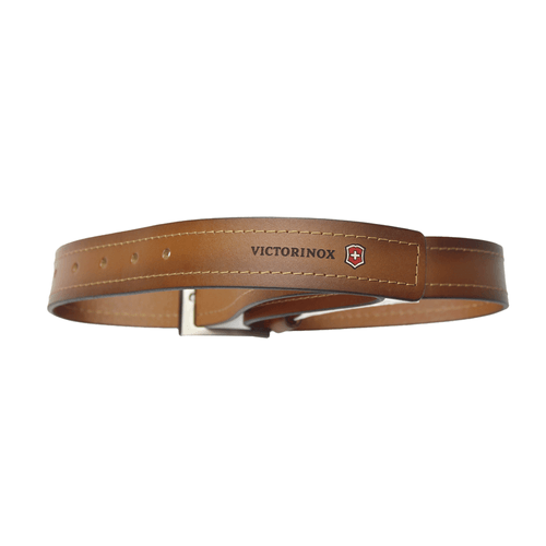 Cinturón de caballero, marca Victorinox, correa 100% cuero liso, 5 ajustes, costura resistente, color marrón