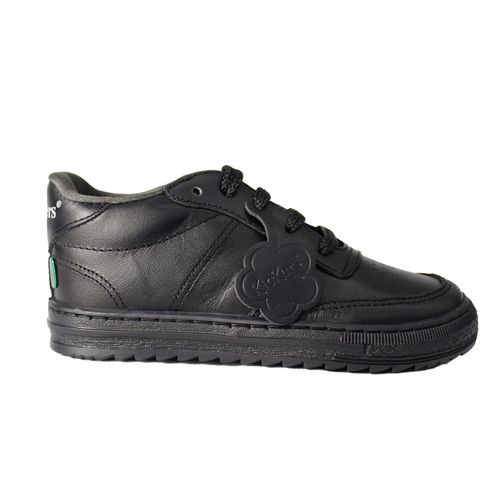 Zapato escolar para niños, en oferta, marca Kickers, cuero sintético, color negro