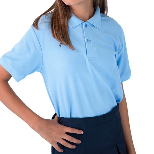 Chemise escolar Macu School, oferta exclusiva en uniforme escolares, modelo unisex, 100% algodón, color azul